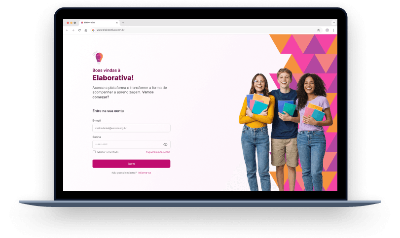 Tela de login da plataforma Elaborativa